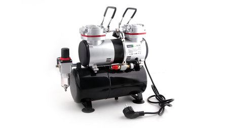 Airbrush Set Fengda AS-196K met compressor AS-196, Airbrush BD-130 en accessoires 