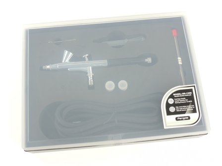 Airbrush gun Fengda BD-135K with 0,2 - 0,3 en 0,5mm needle/nozzle and airhose