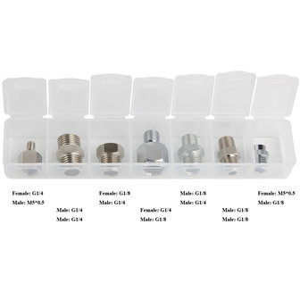 Fengda Airbrush Adapter 7PCS Schlauchadaptersatz BDA1-A7 Airbrush Gewinde Stecker f&uuml;r Anschlie&szlig;en von Airbrush und Luftkompressor