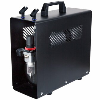 Fengda AS-196A Airbrush mini compressor met luchttank en metalen behuizing