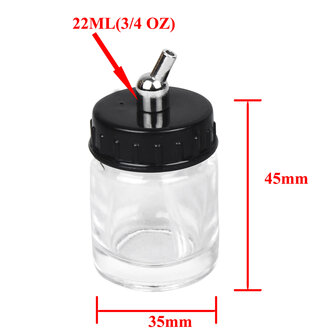 Glazen pot BD-02, 22ml voor de airbrush