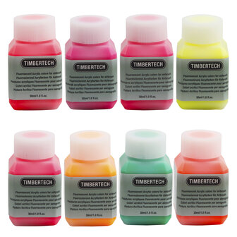 Timbertech  Acrylic FluorescentvPaint-8 Colors(30ML)