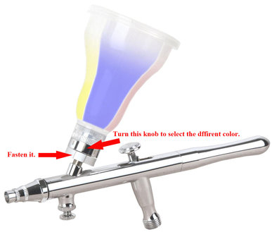 Luxe All Purpose Precision dubbelwerkende Feed-type Airbrush Pistolen met  4-chamber cup