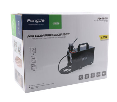 Airbrush Set Fengda AS-18BK with compressor AS-18B, Airbrush BD-130 and accesoiries