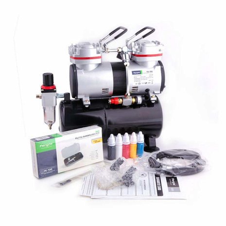 Airbrush Set Fengda AS-196K with compressor AS-196, Airbrush BD-130 and accessories 