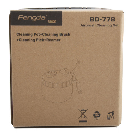 Fengda Airbrush Completely Cleaning Kit BD-778-Cleaning Pot with Holder, 5 pc Cleaning Brushes, 5 pc Cleaning Pick, 1 Wash Needle