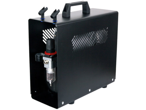 Fengda AS-186A Airbrush mini compressor met luchttank en metalen behuizing