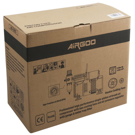 Airgoo Prämie Aibrush Kompressor mit Doppellüfter AG-320
