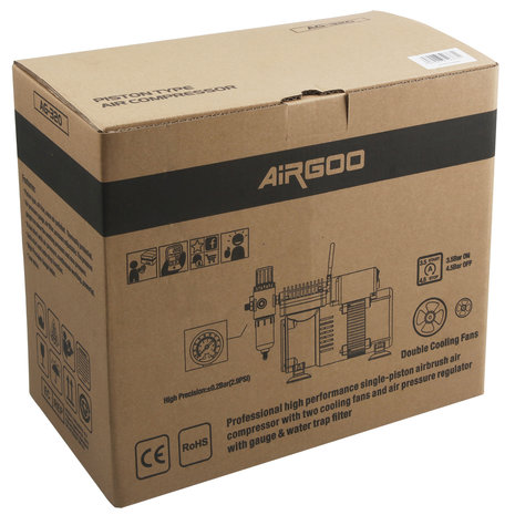 Airgoo Premium Aibrush Compressor with Twin Cooling Fans AG-320