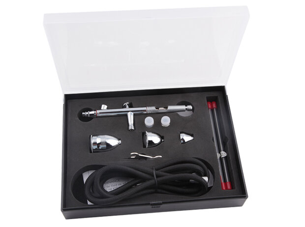 Airbrush pistoolset Fengda FE-183K met 0,3-0,5-0,8 mm nozzle