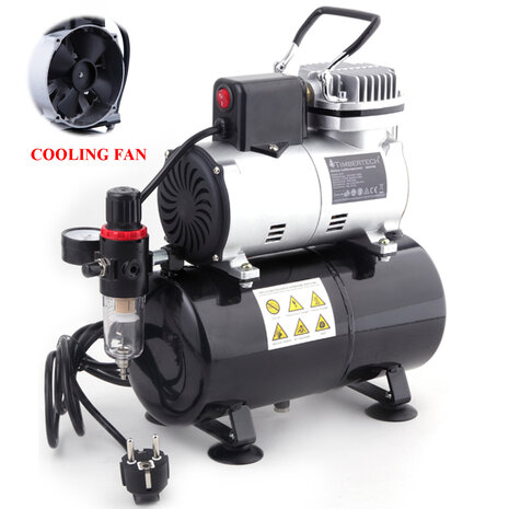 Timbertech Professional Piston Airbrush Compressor with Motor Cool Down Fan ABPST08