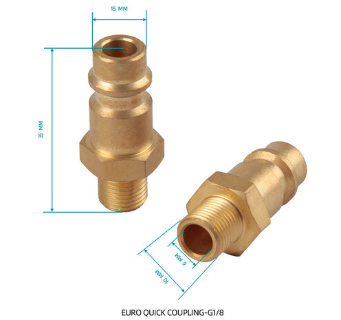 Fengda Europe snelkoppeling BD-118K met 2 stuks 1/8" adapter en 3 stuks 1/4" adapter