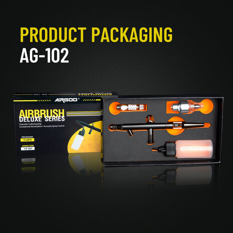 Airgoo Hochwertig & Deluxe Double-Action & Saugtyp Airbrush AG-102 für Airbrush Master
