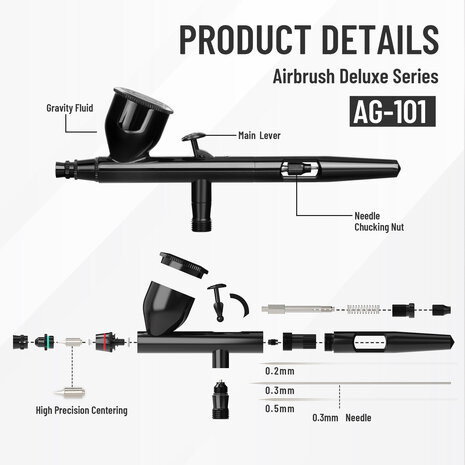 Airgoo High End & Deluxe Double-Action Airbrush AG-101 für Airbrush Master