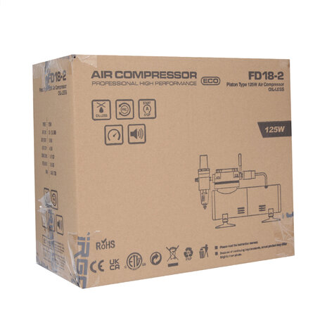 Mini airbrush compressor Fengda AS18-2(Zwart)