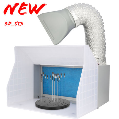 Fengda Kompaktere und tragbarere Airbrush-Spritzkabine von mit Saugkanal FD-513 mit Krokodilklemmen und LED-Licht