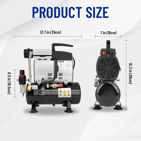 Fengda High-End Airbrush minicompressor met luchttank AS-600