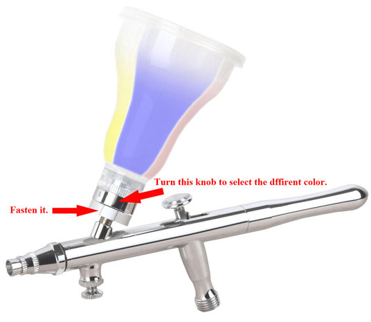 Luxury All-Purpose Precision Dual-Action Gravity Feed Airbrush with 0.5 mm Nozzle & 4 Chamber Cup
