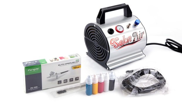 Airbrush Set Fengda AS-176K mit Kompressor AS-176, Airbrush BD-130 und Zubehör 