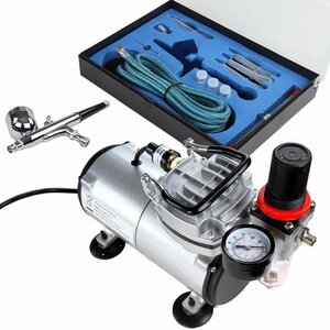 ABPST05 Timbertech Airbrush Set mit Kompressor und Double Action Airbrush Pistole und Zubehör